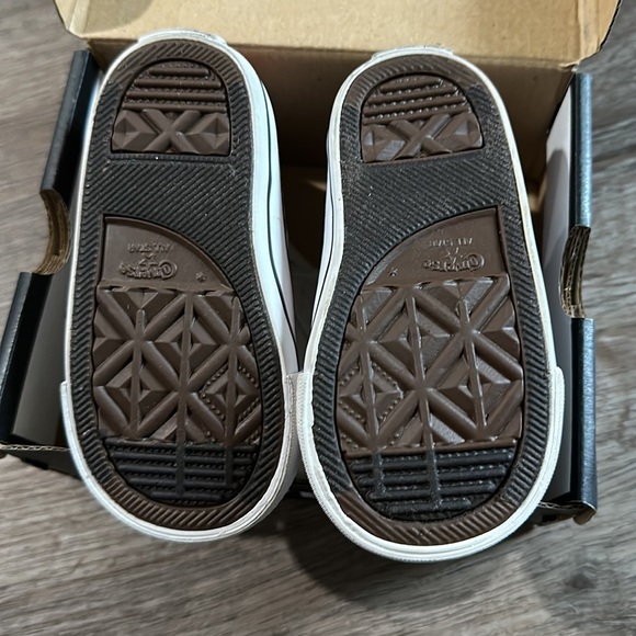 CONVERSE Toddler Boys High Tops Grey with Dinosaur Print Velcro and Elastic - Picture 4 of 4